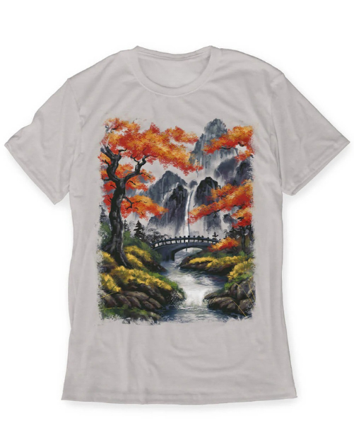 Camiseta cascada y puente