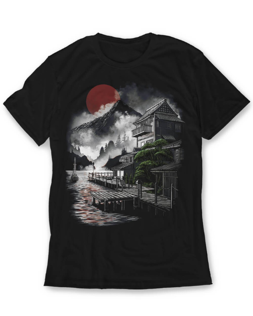 Camiseta ciudad luna roja