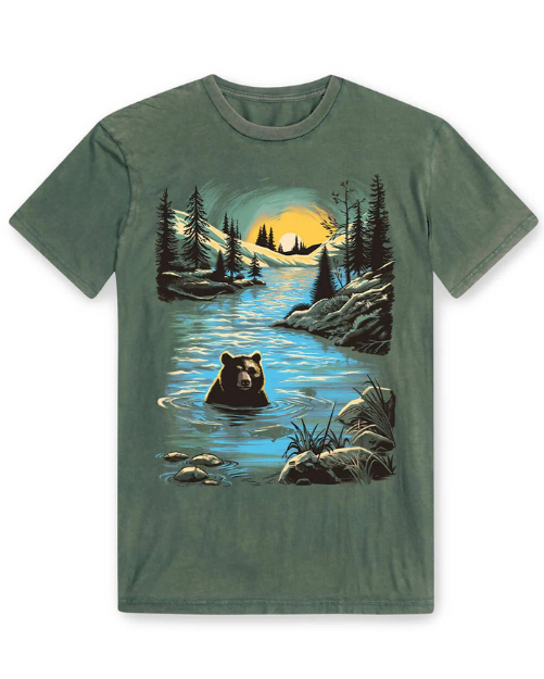 Camiseta oso en lago