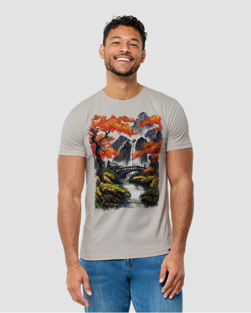 Camiseta cascada y puente